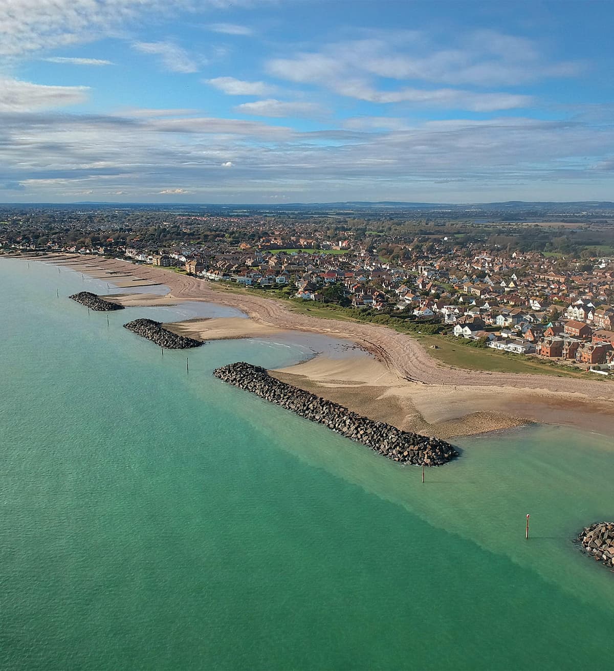 Green Blue Calm Sea at Coastal Town Bognor Regis